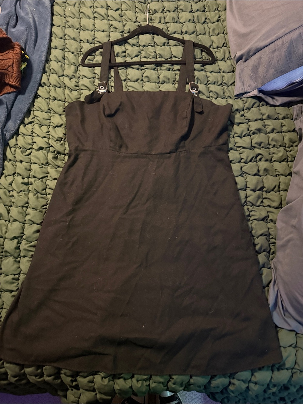 Hot Topic Black Mini Dress with Buckle Straps - Picture 2 of 3